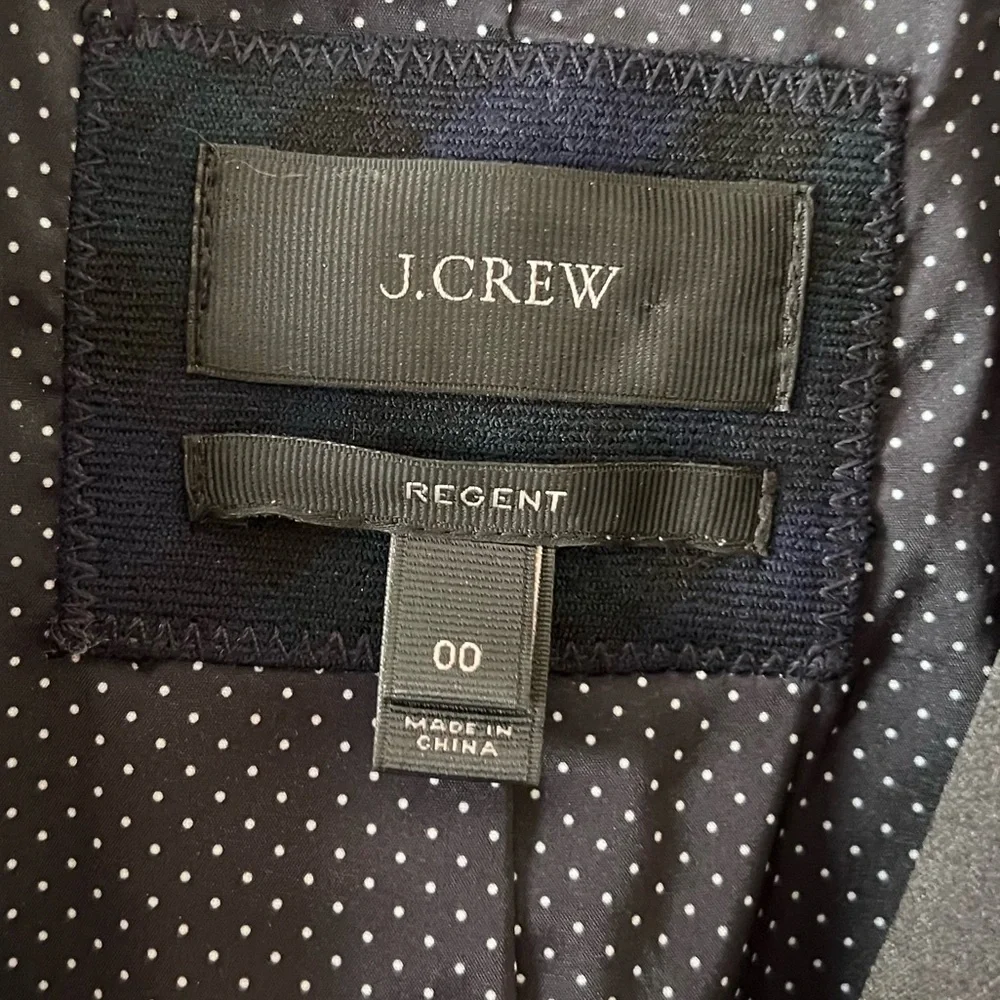 J. Crew Schoolboy Blazer Jacket Tartan Plaid Blue Green Satin Collar Wool - Picture 3 of 10